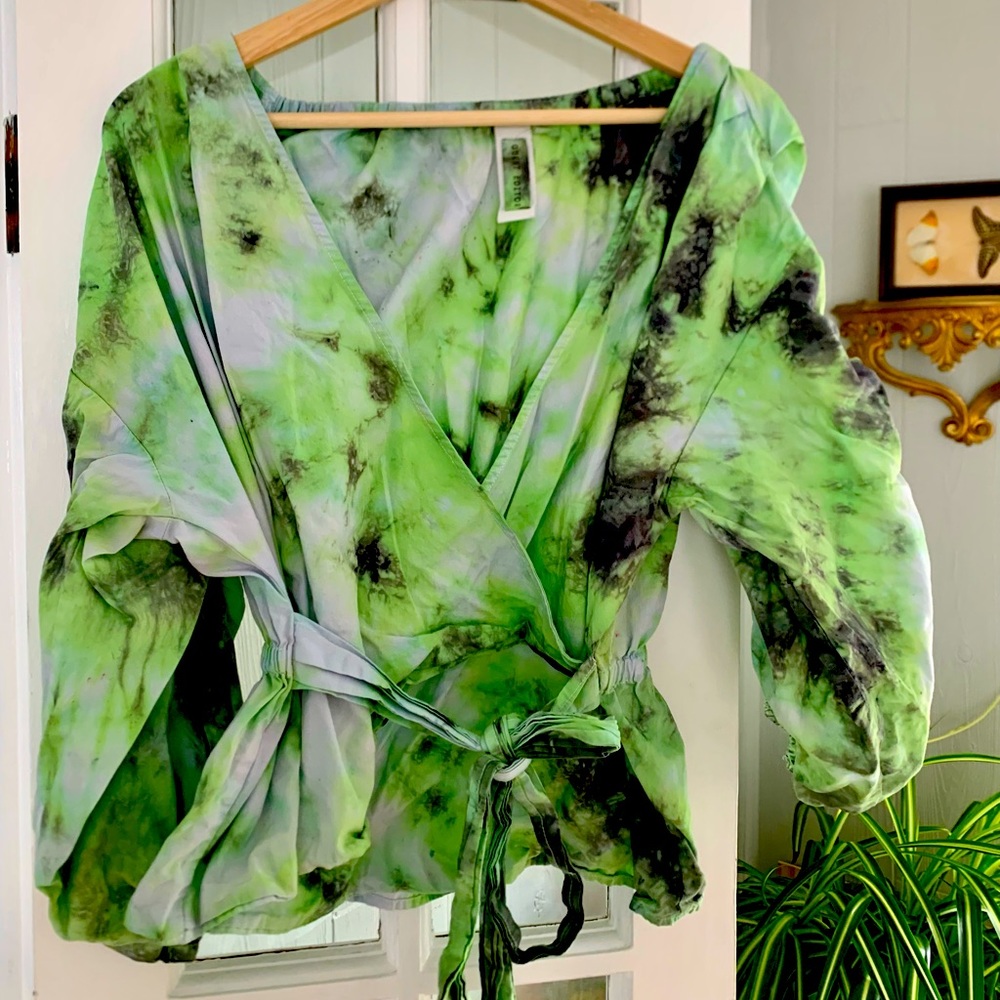 Hand-Dyed Wrap Tie Shirt
